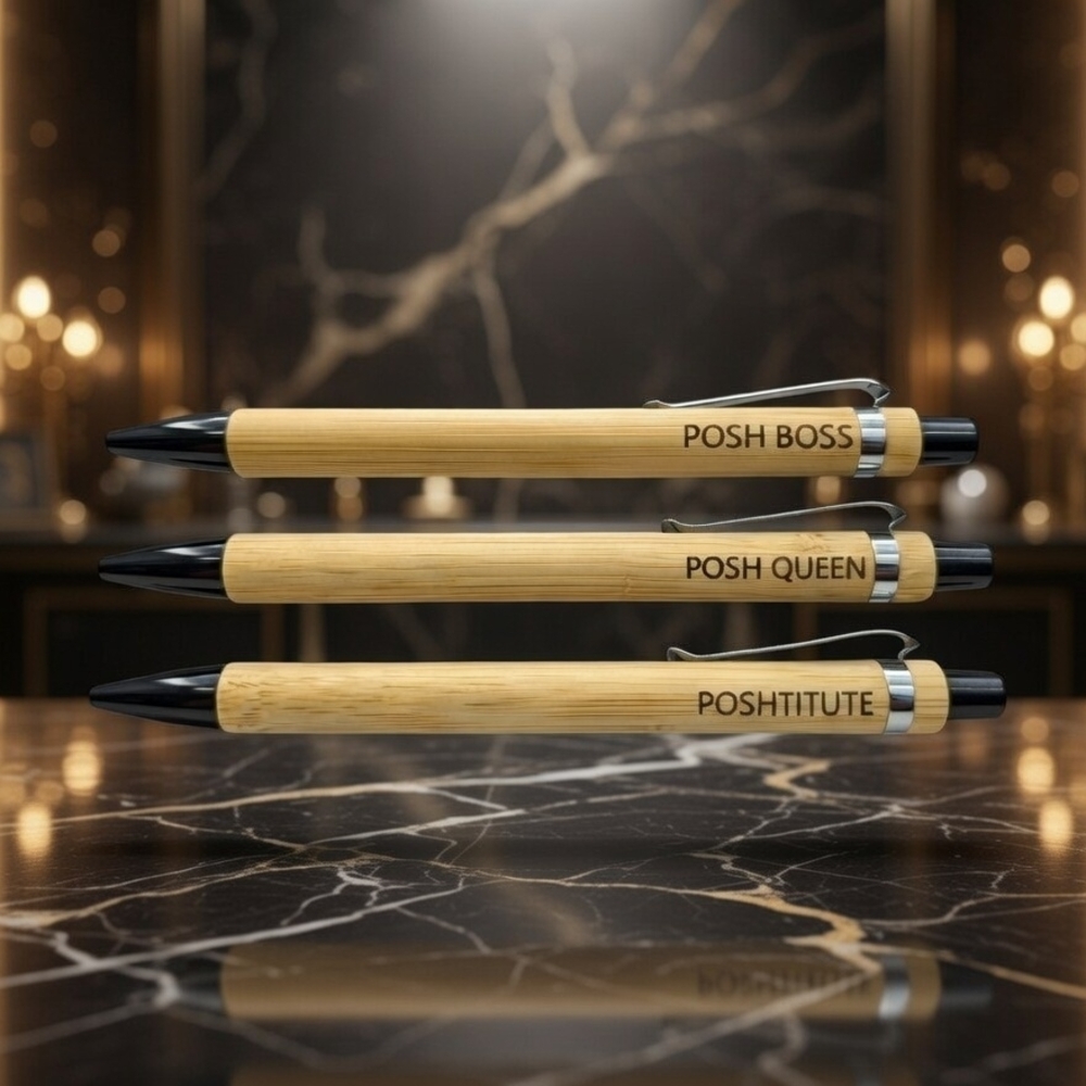 Engraved Bamboo Pen! Posh Pen! Choose One